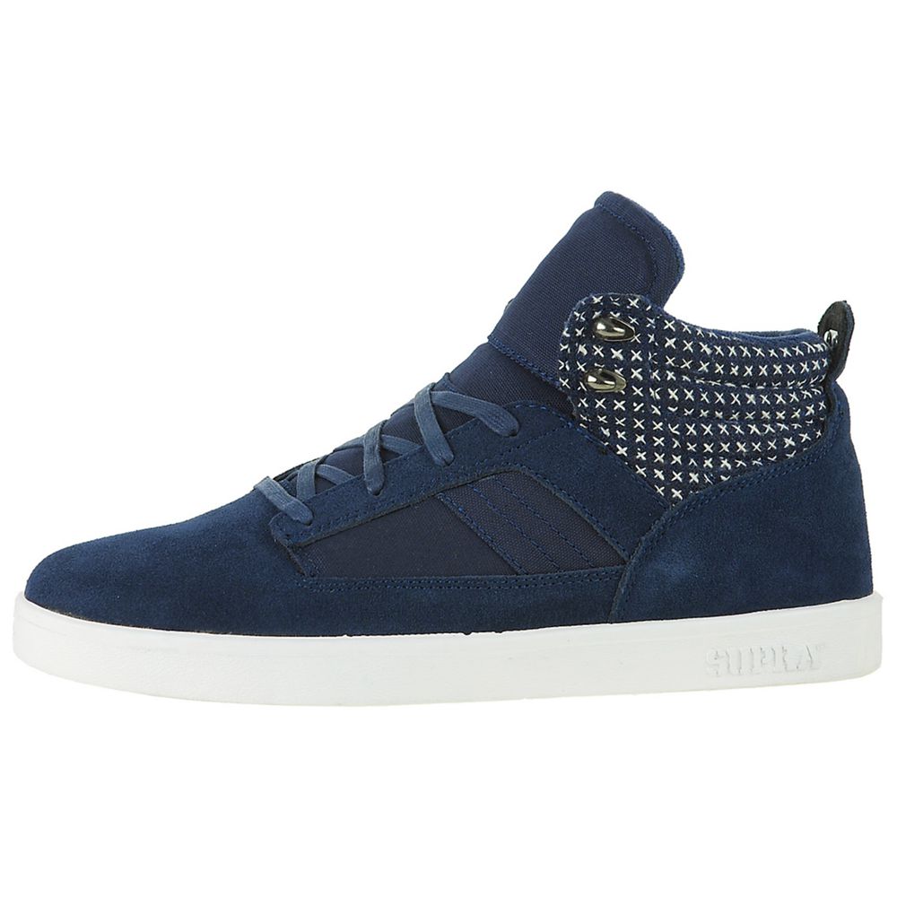 Chaussures de Skate Supra Bandit Bleu Marine Navy Suede/Canvas Homme | FXC-53537280